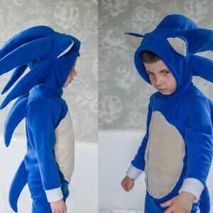 Kids Blue Sonic Hedgehog Cosplay Costume